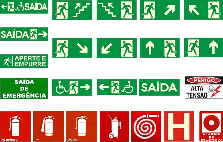 Placas Diversas de Sinalização de Segurança